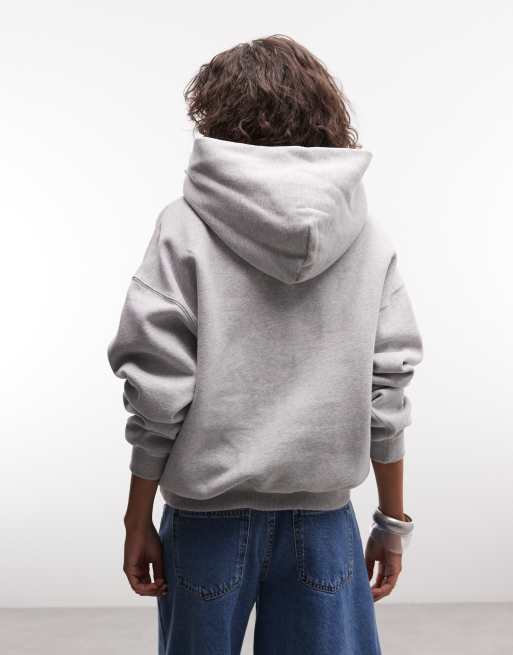 Nike Studio Fleece mellantung varsity-hoodie med grafiskt tryck i oversize i grått, 4 av 4
