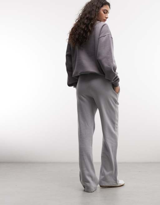 Nike Studio Fleece mid rise open hem joggers in grey with logo, 5 of 5