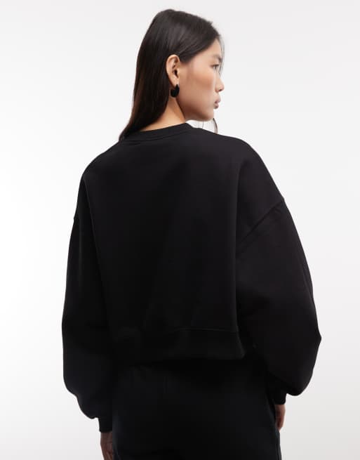 Nike Studio Fleece mid-weight graphic print sweat in black, 3 of 4