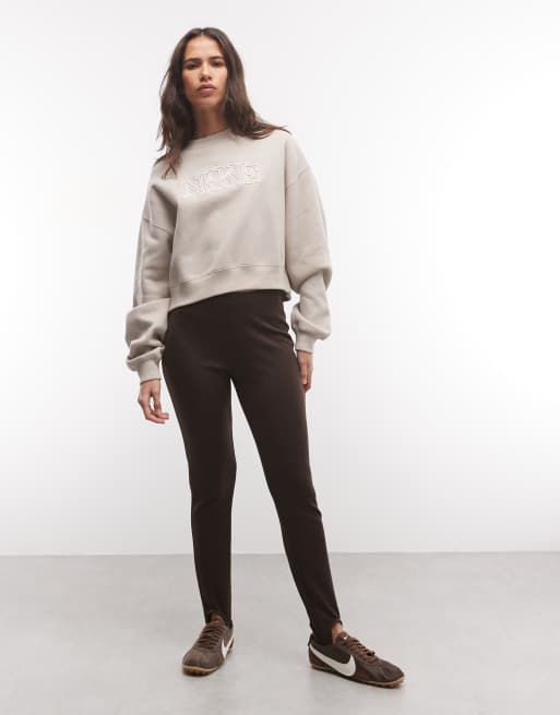 Nike Studio Fleece mid-weight graphic print sweat in cream, 3 of 4