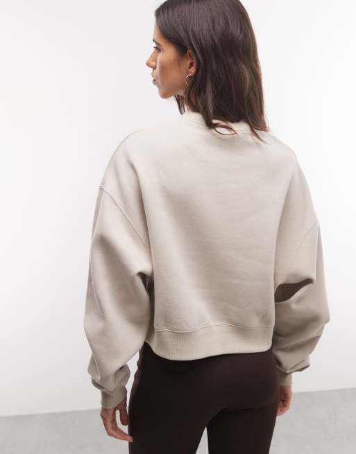 Nike Studio Fleece mid-weight graphic print sweat in cream, 4 of 4
