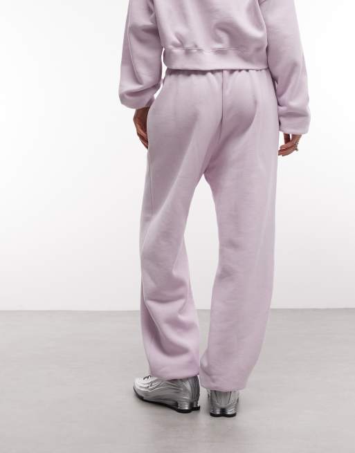 Nike Studio Fleece mid-weight oversized cuffed jogger in pink, 4 of 5