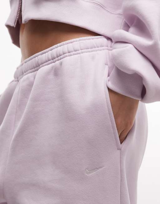 Nike Studio Fleece mid-weight oversized cuffed jogger in pink, 5 of 5