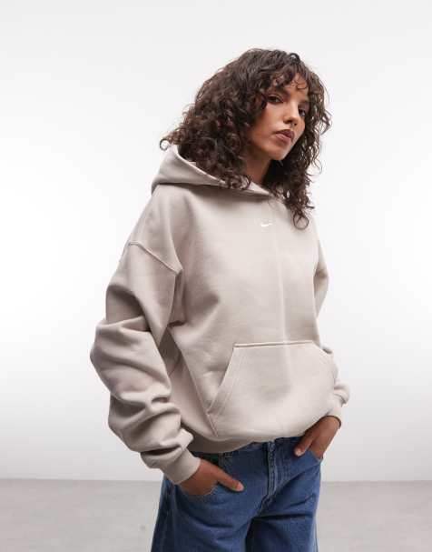 Nike Studio Fleece mid-weight oversized hoodie in cream - view 1