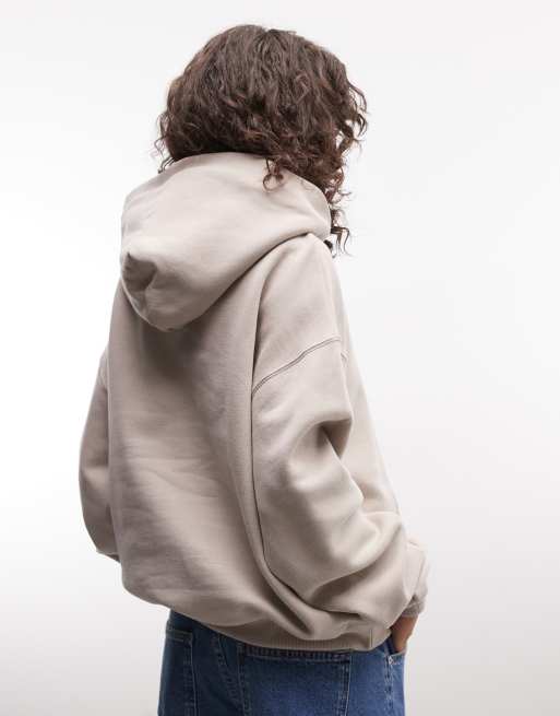 Nike Studio Fleece mid-weight oversized hoodie in cream, 4 of 4