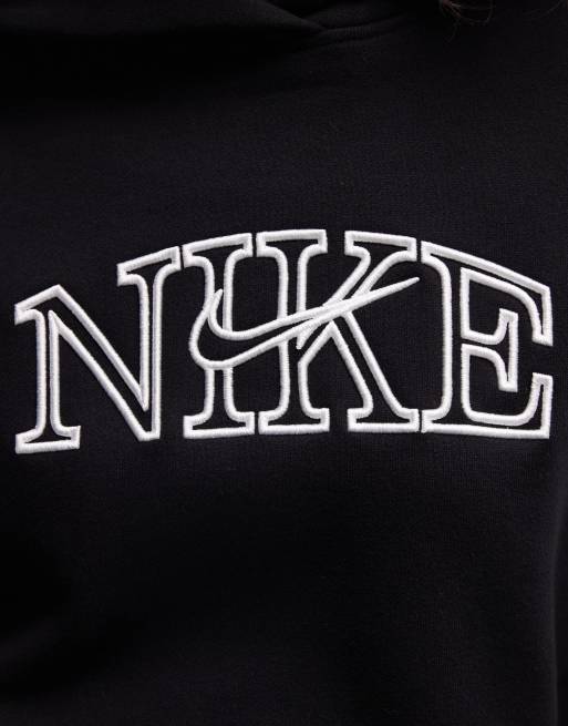 Nike Studio Fleece mid-weight oversized hoodie with logo in black, 3 of 4