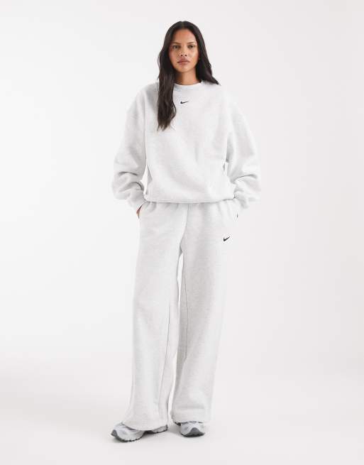 Nike Studio Fleece mid-weight oversized sweatshirt in heather grey , 3 of 4