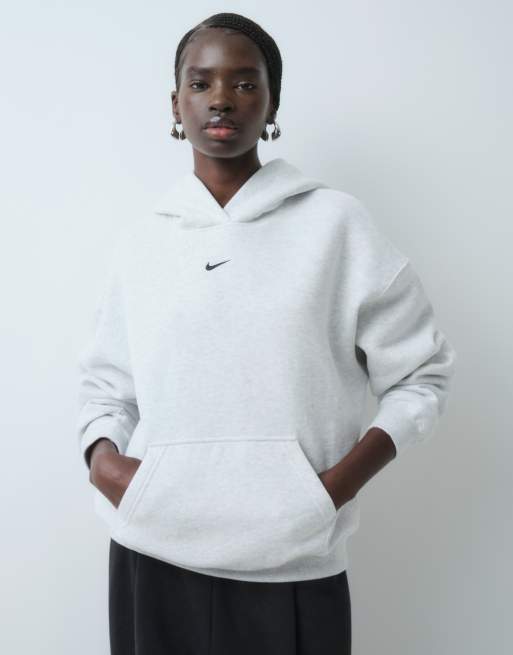 Nike Studio Fleece middelzware oversized hoodie in gemêleerd grijs, 5 van 5