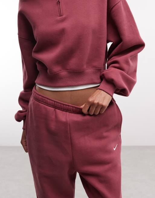 Nike Studio Fleece mittelgewichtige Oversize-Jogger mit Bündchen in Pink, 3 von 5