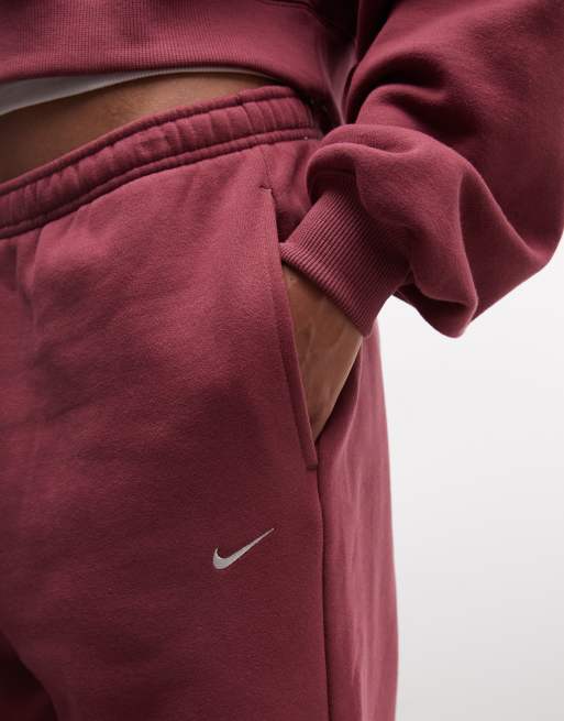 Nike Studio Fleece mittelgewichtige Oversize-Jogger mit Bündchen in Pink, 4 von 5