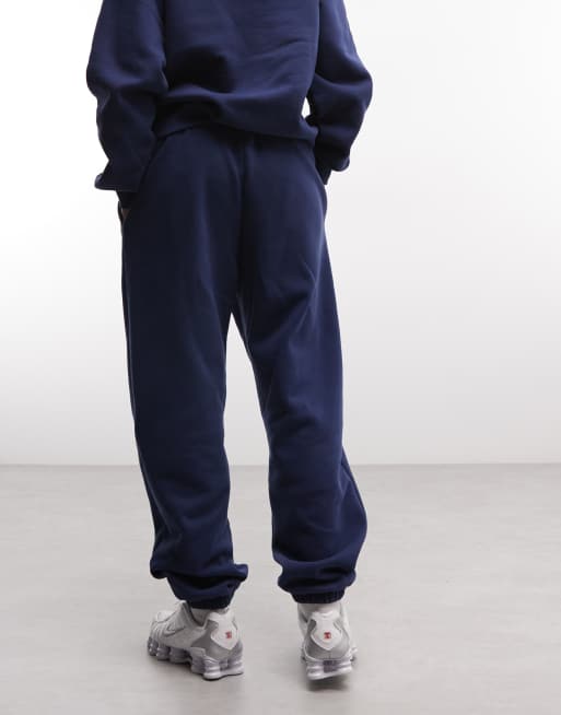 Nike Studio Fleece mittelschwere Oversize-Jogger mit Bündchen in Marineblau, 5 von 5