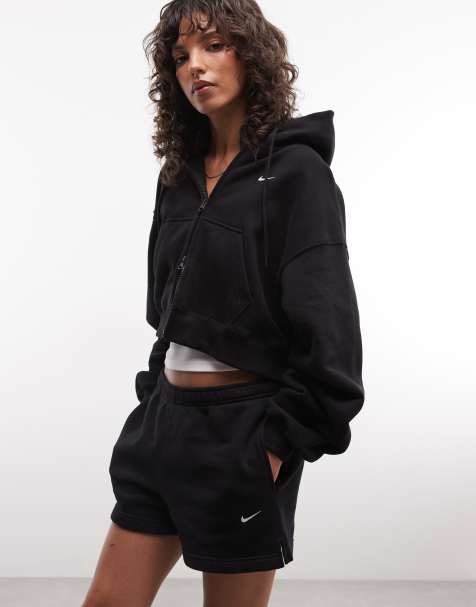 Nike Studio Fleece mittelschwere Shorts in Schwarz - view 1