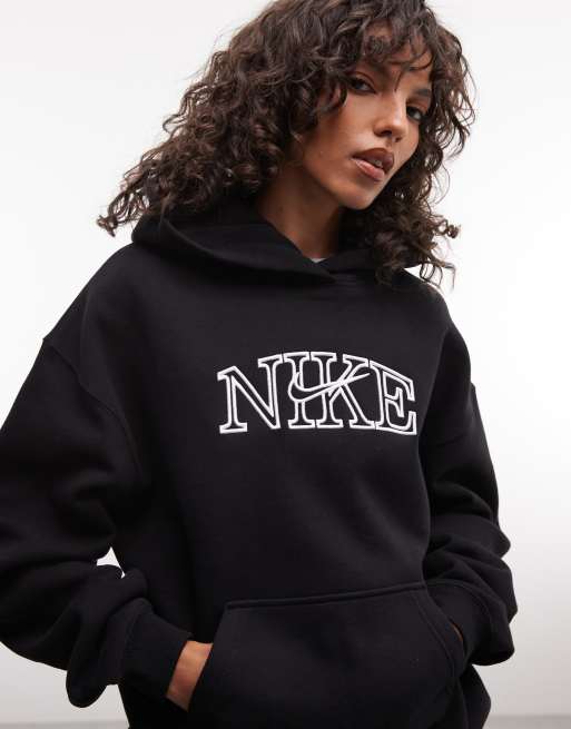 Nike Studio Fleece mid-weight oversized co-ord with logo in black, 3 von 3