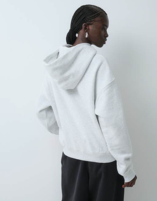 Nike Studio Fleece Oversize-Hoodie in Graumeliert, 4 von 5