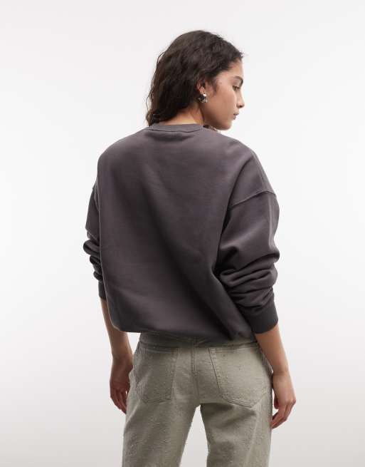Nike Studio Fleece oversized graphic print sweat in grey, 4 of 4