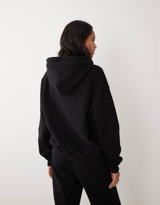 Nike Studio fleece oversized hættetrøje i mellemvægt i sort, 4 af 4
