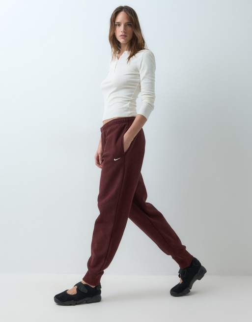 Nike Studio Fleece schwere Fleece-Jogger in Burgunderrot, 4 von 6