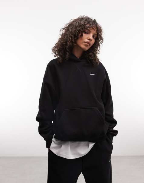 Nike Studio Fleece schwerer Oversize-Kapuzenpullover in Schwarz - view 1