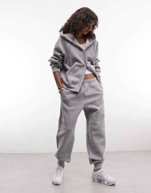 Nike Studio Fleece schwerer Oversize-Kapuzenpullover mit Reißverschluss in Dunkelgrau, 5 von 5