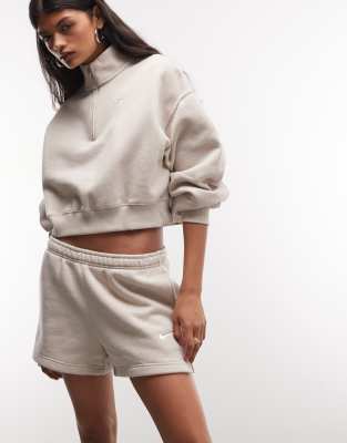 Nike Studio Fleece Shorts In Neutral