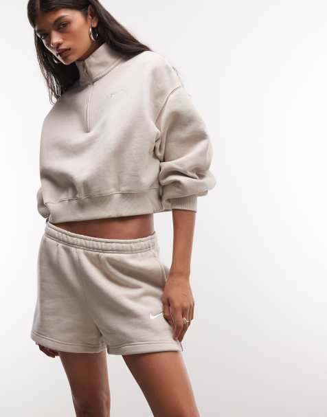 Nike Studio Fleece shorts in cream - view 1