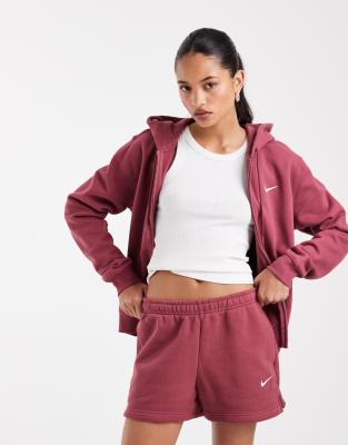 Nike Studio Fleece Shorts In Pink