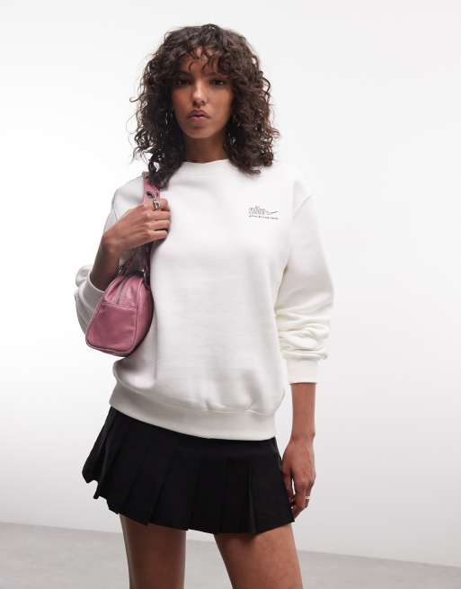 Nike Studio Fleece średniej grubości bluza Athletic Dept w kolorze kremowym, 2 z 4