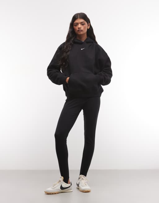 Nike Studio Fleece średniej grubości oversize bluza z kapturem w czerni, 2 z 4