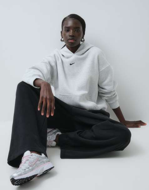 Nike Studio Fleece sudadera con capucha extragrande en gris jaspeado - view 1