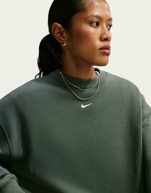 Nike Studio Fleece sudadera oversize de grosor medio en verde, 4 de 4