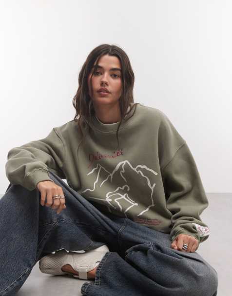 Nike Studio Fleece sudadera oversize estampada en caqui - view 1
