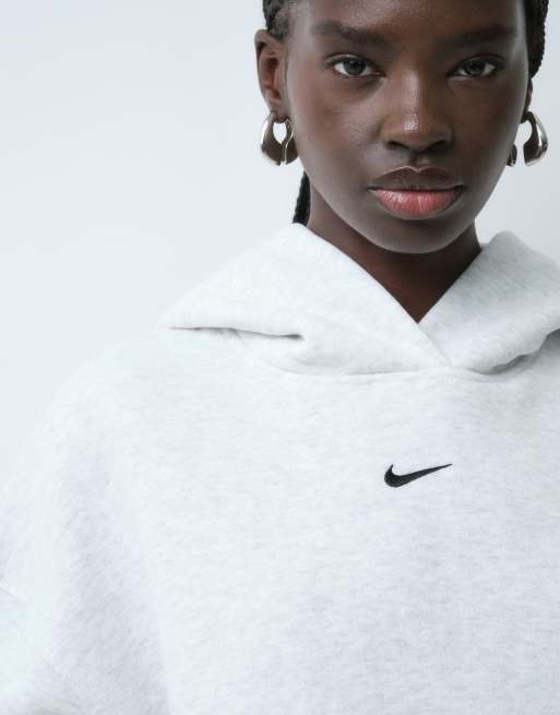 Nike Studio Fleece sweat à capuche oversize en gris chiné, 3 de 5