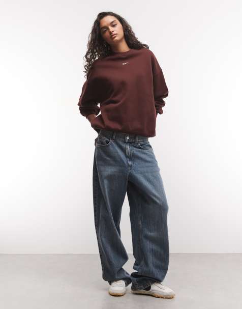 Nike Studio Fleece sweat oversize mi-épais bordeaux - view 1
