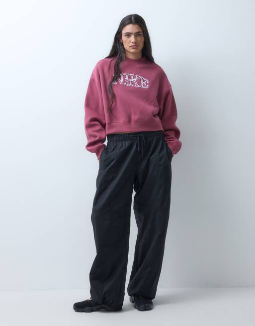 Nike Studio Fleece sweat-shirt à imprimé graphique mi-épais rose, 2 de 5