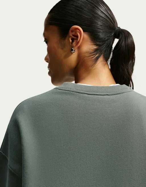 Nike Studio Fleece sweat-shirt oversize mi-épais vert, 3 de 4