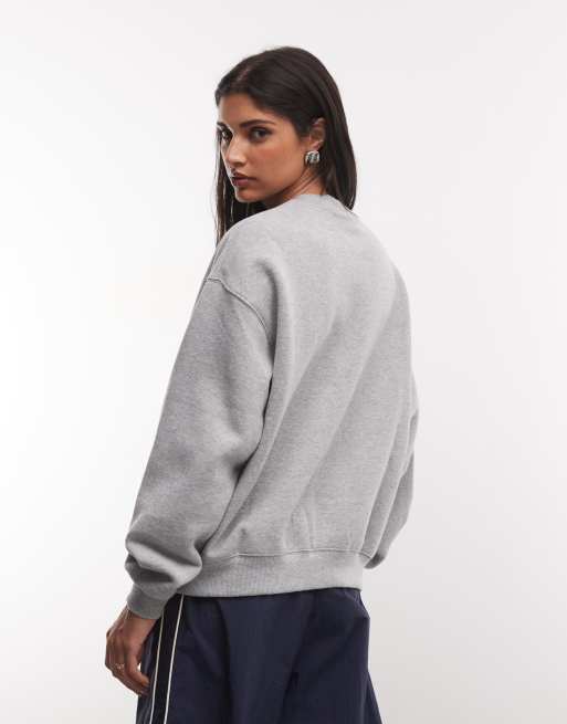 Nike Studio fleece sweatshirt i mellemtung oversized pasform i grå, 4 af 4