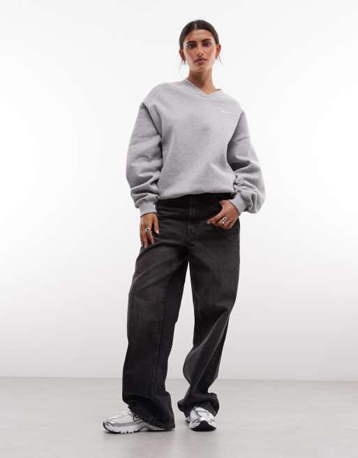 Nike Studio Fleece v-neck sweatshirt in gray, 2 of 4