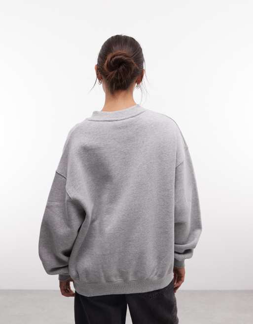Nike Studio Fleece v-neck sweatshirt in gray, 4 of 4