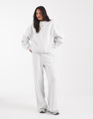 Nike Studio Fleece Wide Leg Sweatpants In White