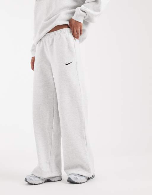 Nike Studio Fleece wide leg sweatpants in light gray, 5 of 5