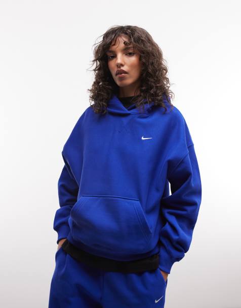 Nike Studio fleece zware oversized hoodie in blauw - view 1