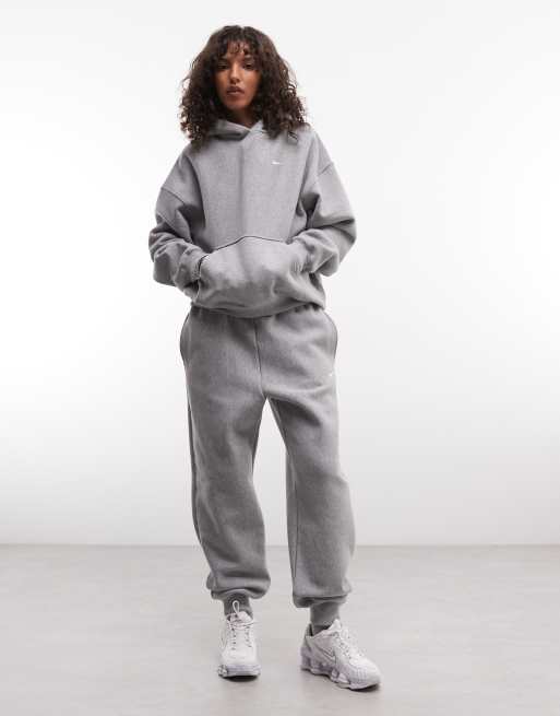 Nike Studio fleece zware oversized hoodie in donkergrijs, 2 van 4