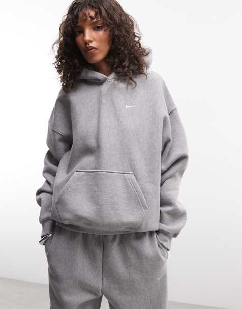 Nike Studio gruba oversize bluza z kapturem z polaru w ciemnoszarym kolorze - view 1