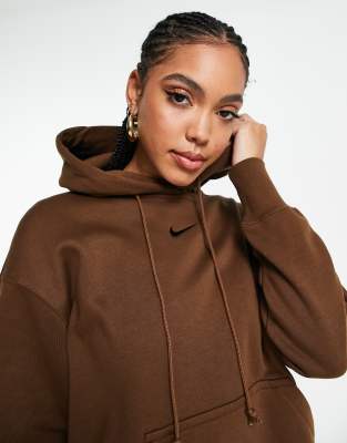 Nike Sportswear Phoenix High Waist Wide Leg Sweatpants In Brown