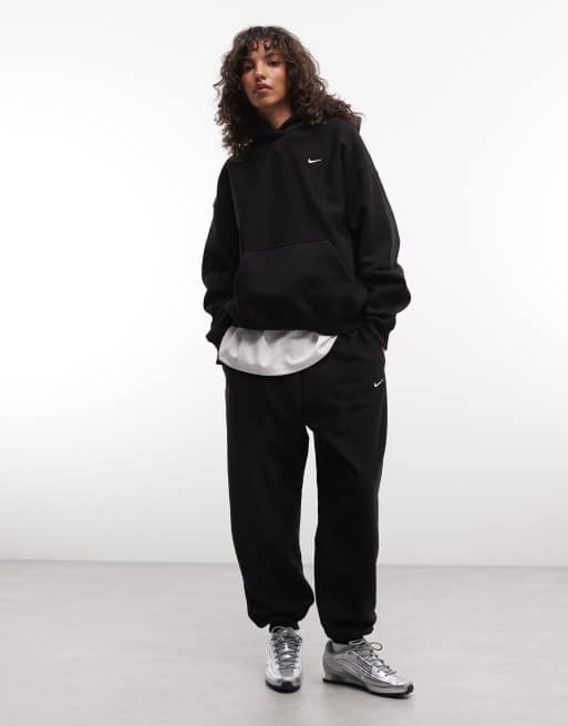 Nike - Sudadera con capucha oversize de felpa gruesa en negro, 2 de 4