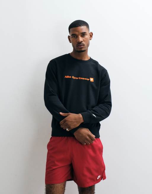Nike sudadera con logo de texto Club de felpa francesa en negro, 3 de 5