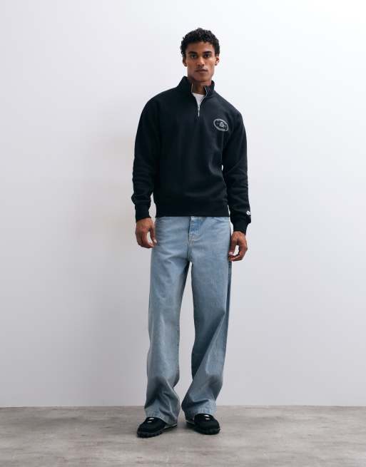 Nike - Sudadera negra con logo y media cremallera, 2 de 5
