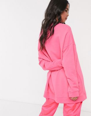pink nike oversized hoodie