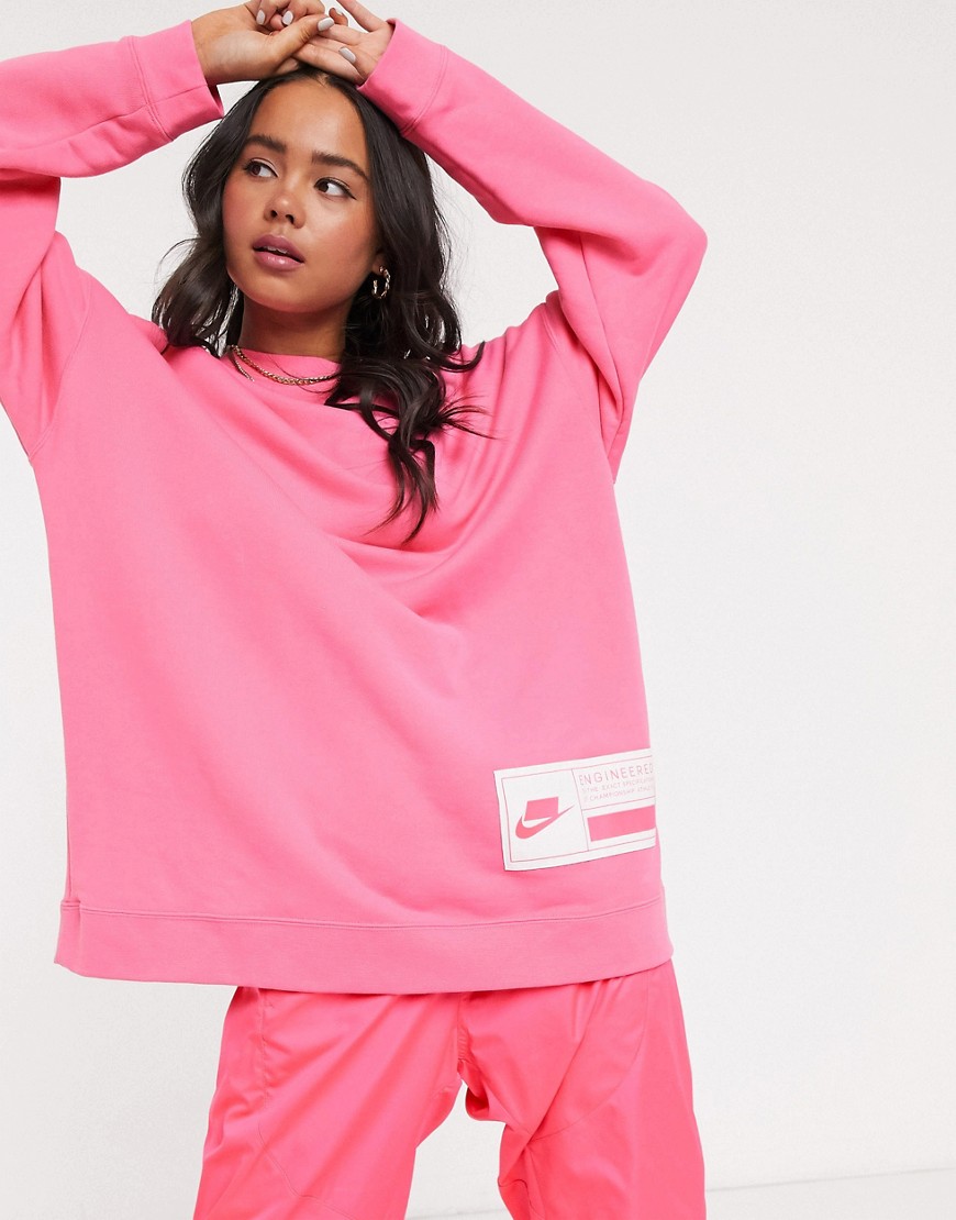Nike - Super oversized sweatshirt in roze
