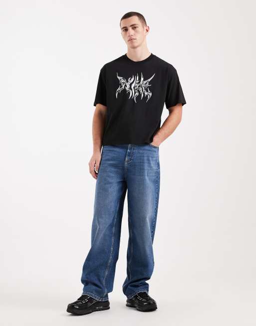 Nike – Svart, boxig t-shirt i oversized fit med tryck, 2 av 5